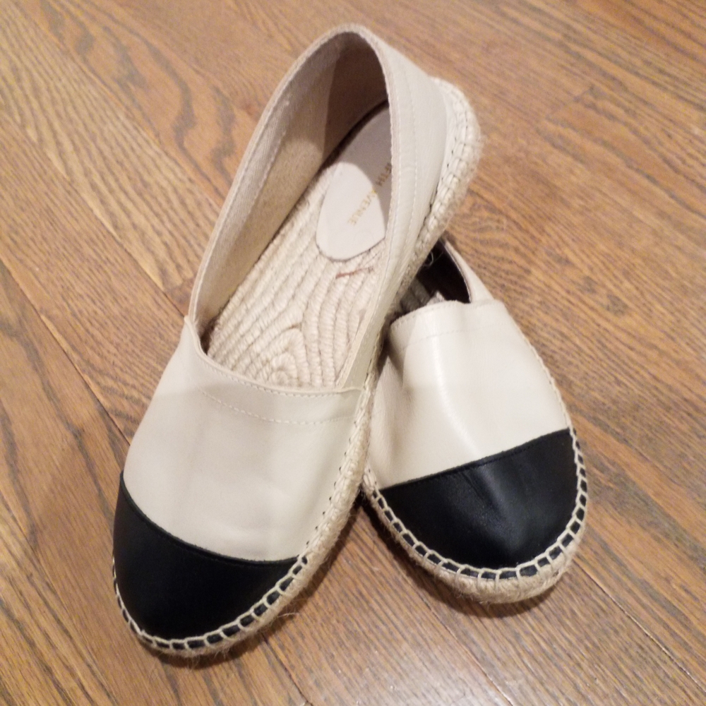 Black and Cream Espadrilles 8